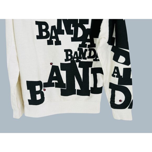 BAND OF OUTSIDERS Terry Cotton Sweatshirt Large Print in Black & White Size 2 - Picture 3 of 10
